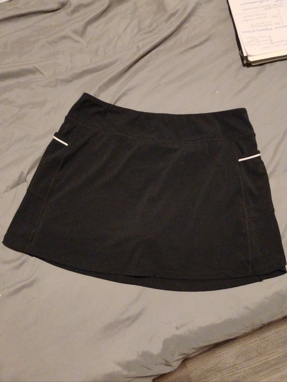 Reebok Black Skort with White Logo Print